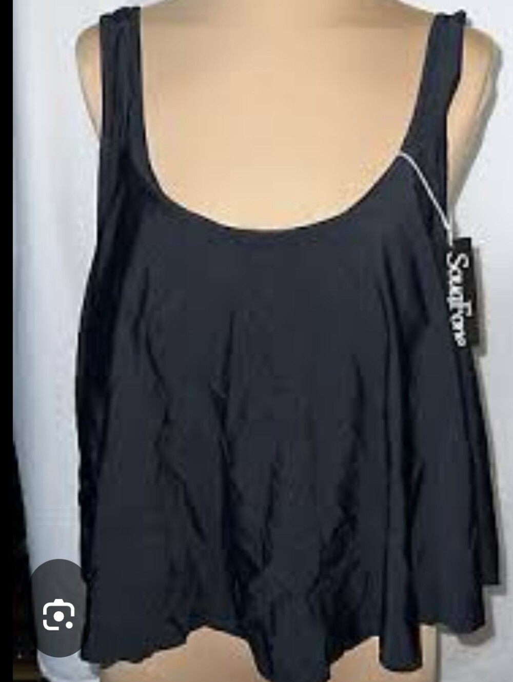 Sundance Black Women's Swim Tank with Scoop Neck and Wide Straps